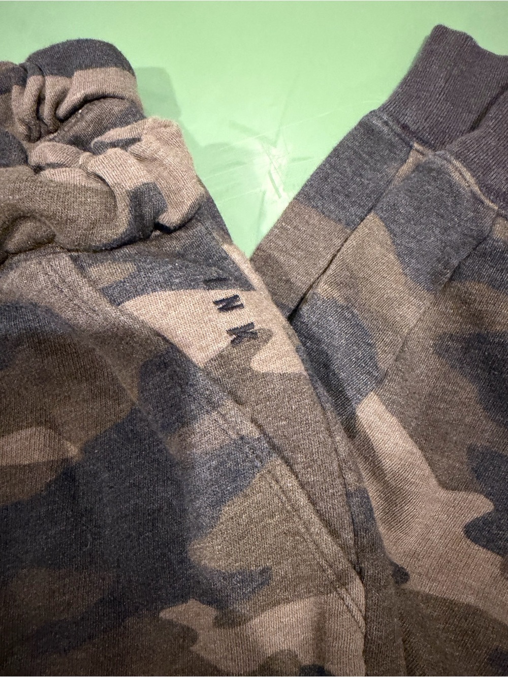 PINK Victoria's Secret Women's Camo Track Joggers in Green and Brown - Picture 3 of 6